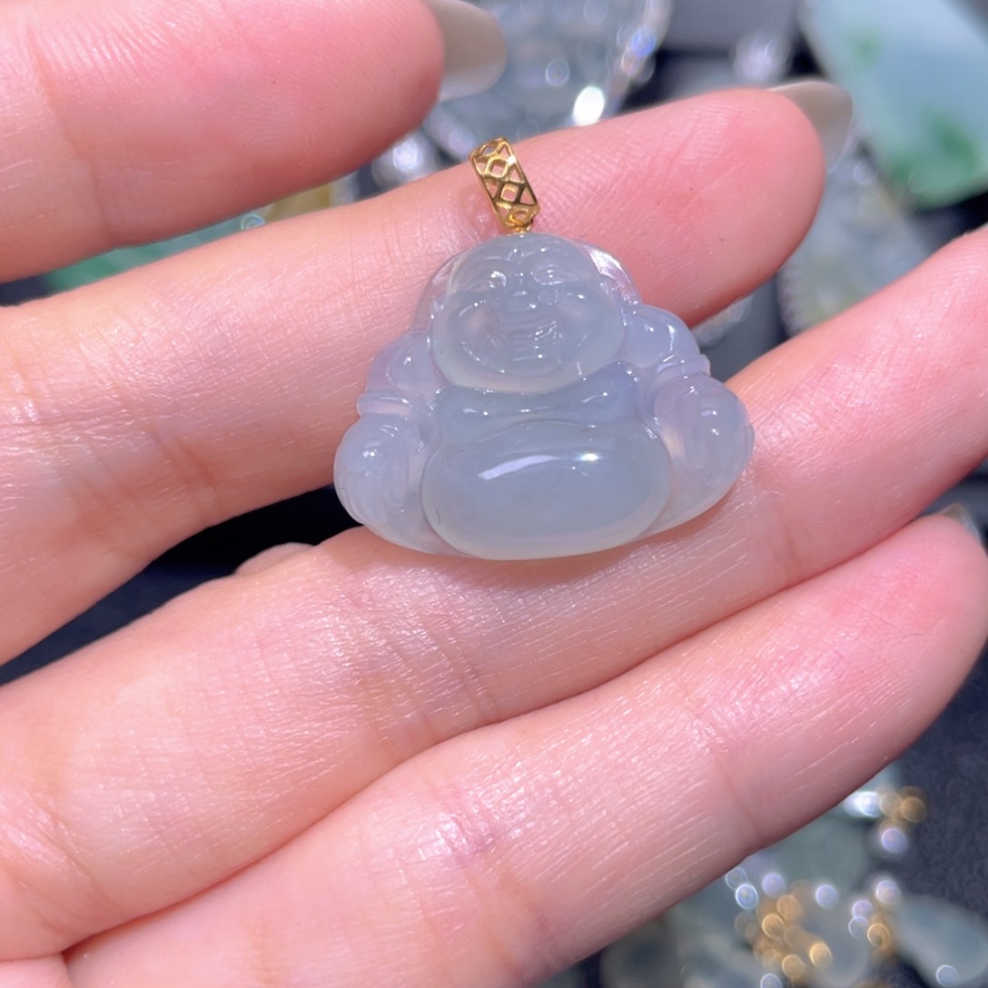 颈饰18K金镶嵌翡翠翡翠