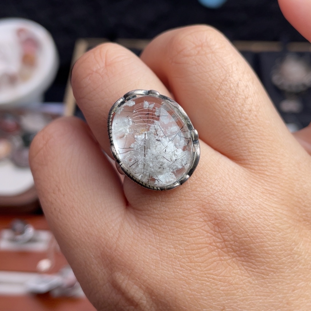 银S925镶嵌水晶戒指