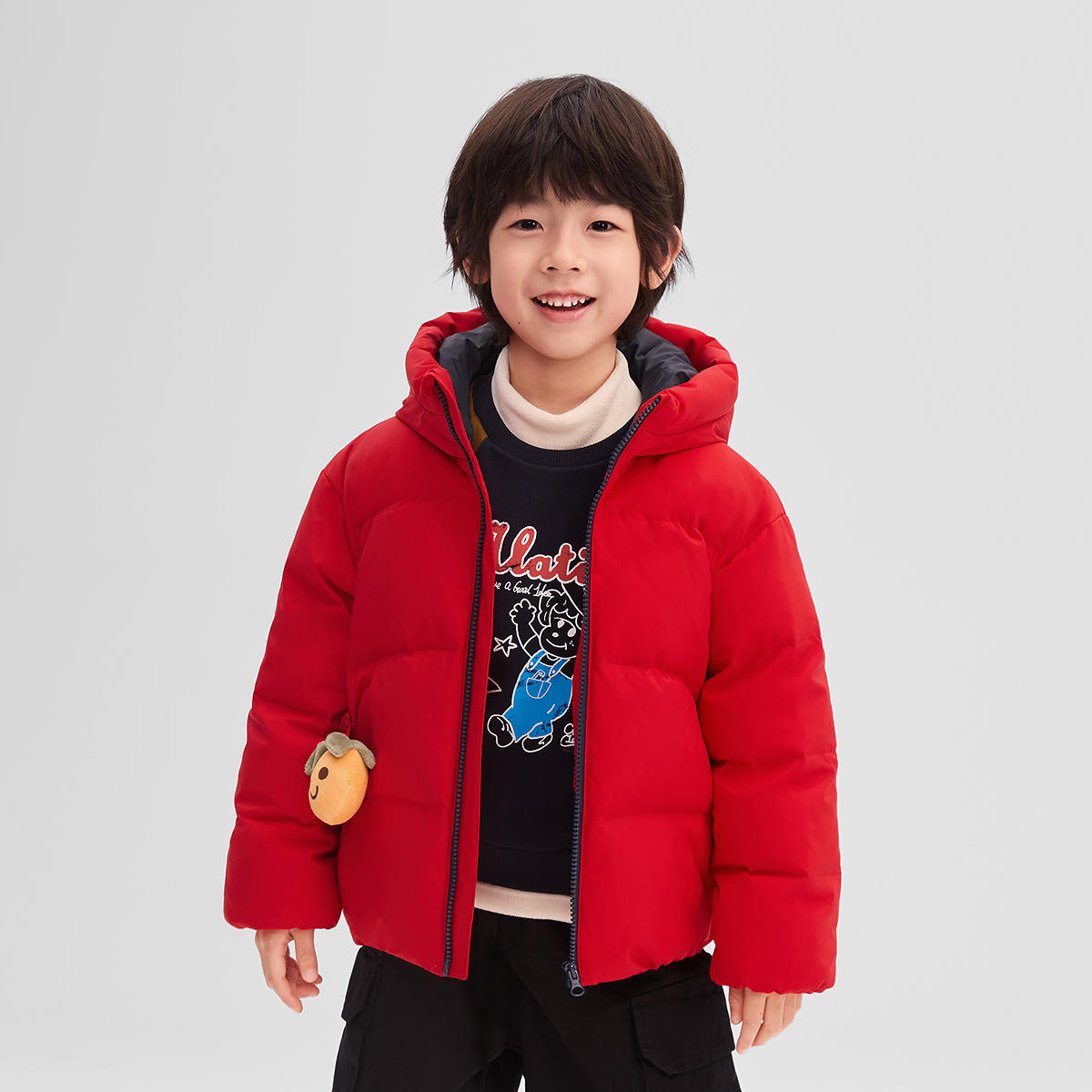 【25新款】波司登男女童时尚潮流保暖可爱童趣羽绒服T250246307K