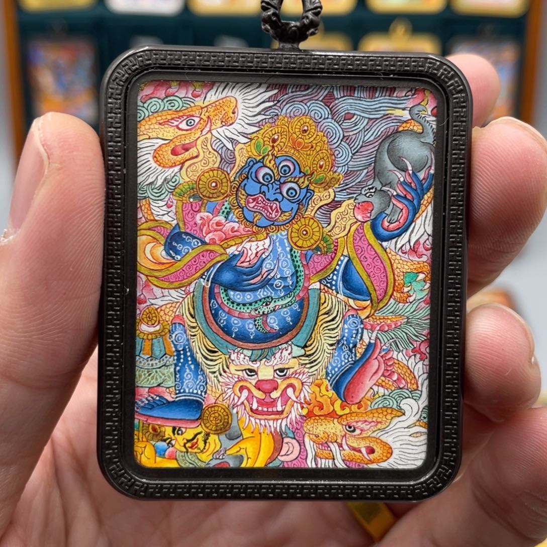 吊坠纯手绘黑姥爷单面