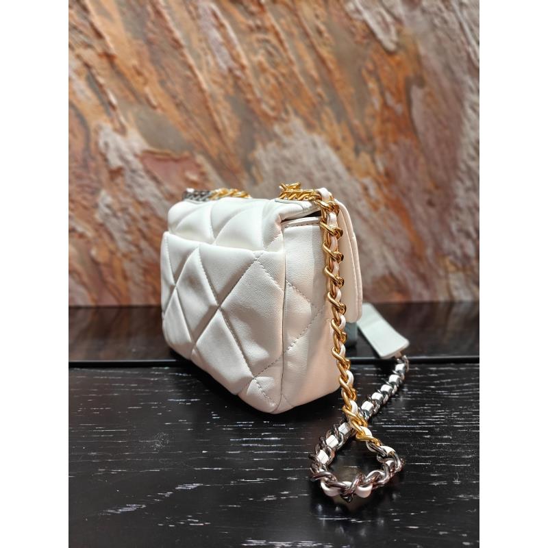 HIRMRIS手工真皮包21-550979-白  三色小链条白香