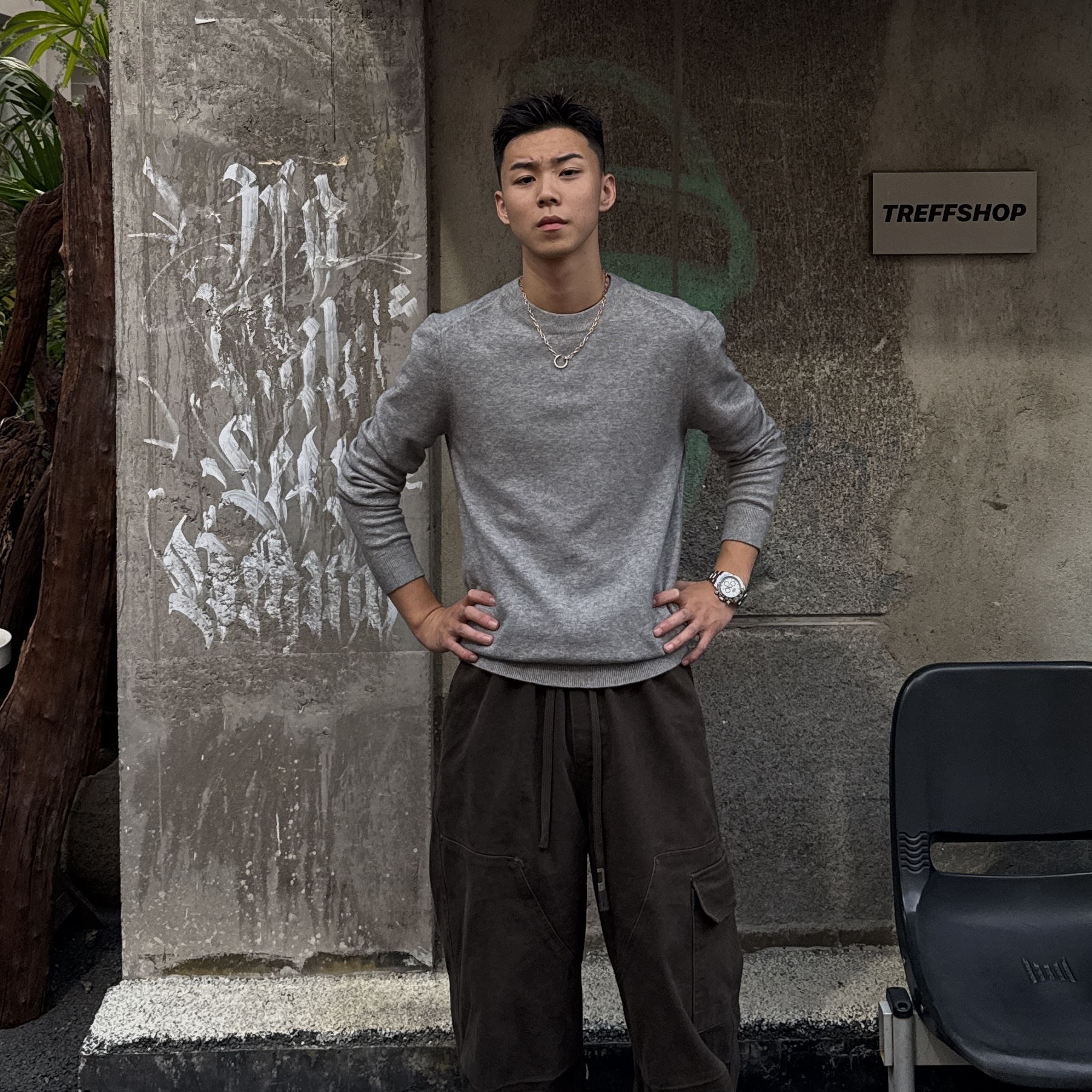 【BH】studio秋冬季美式百搭保暖亲肤舒适纯色半高领灰黑色毛羊毛衫