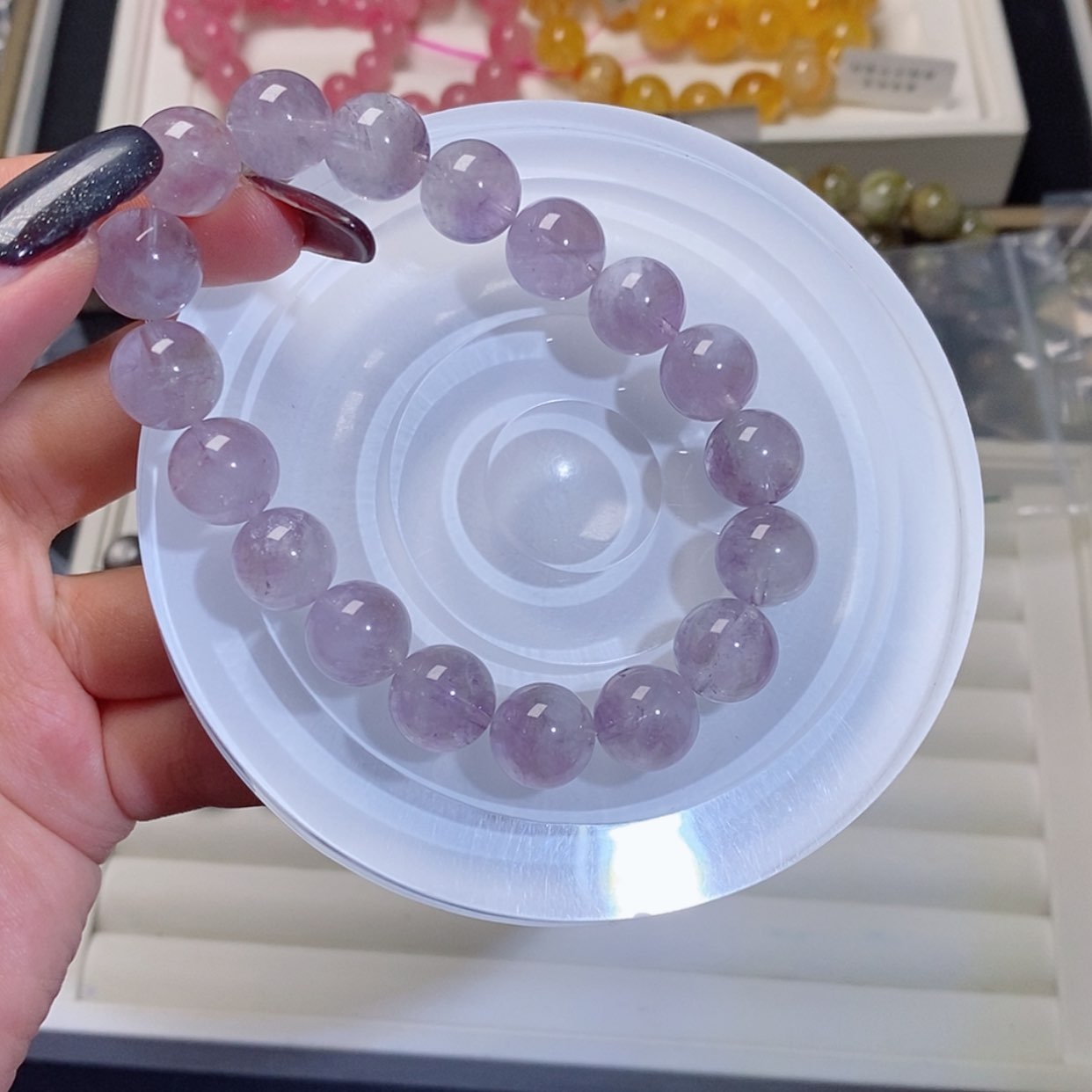 【闪购商品】水晶手链未镶嵌紫兔毛18