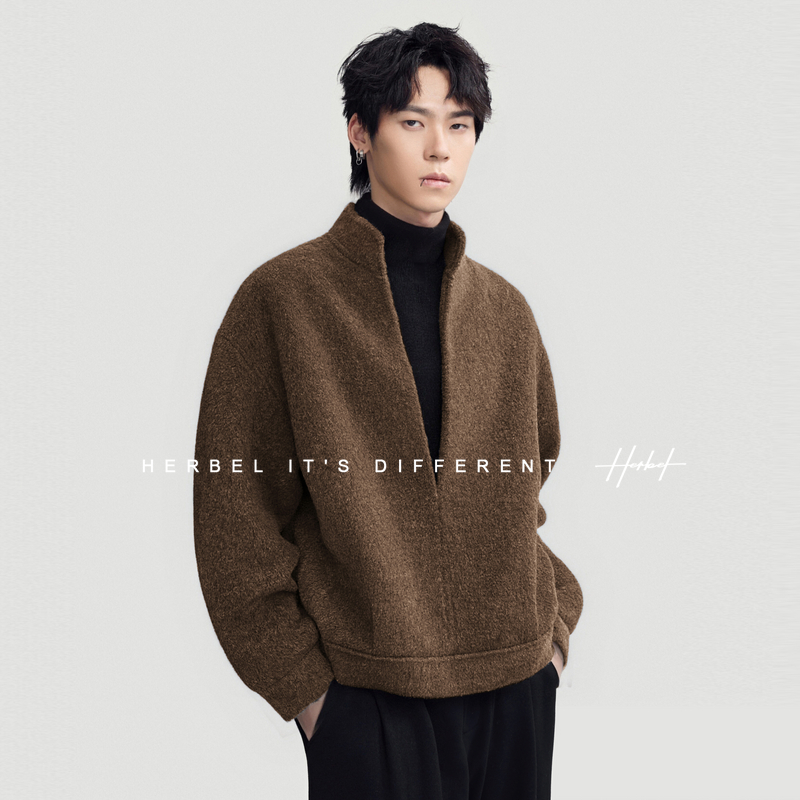 秋冬穿搭羊绒蚕丝绵羊毛大衣轻奢羊绒毛呢V领外套