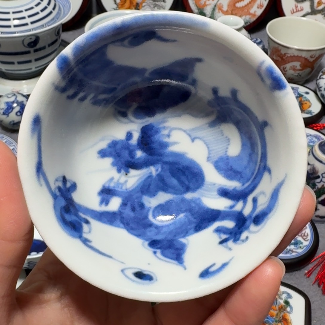 瓷片冰***凌过墙龙杯子一个