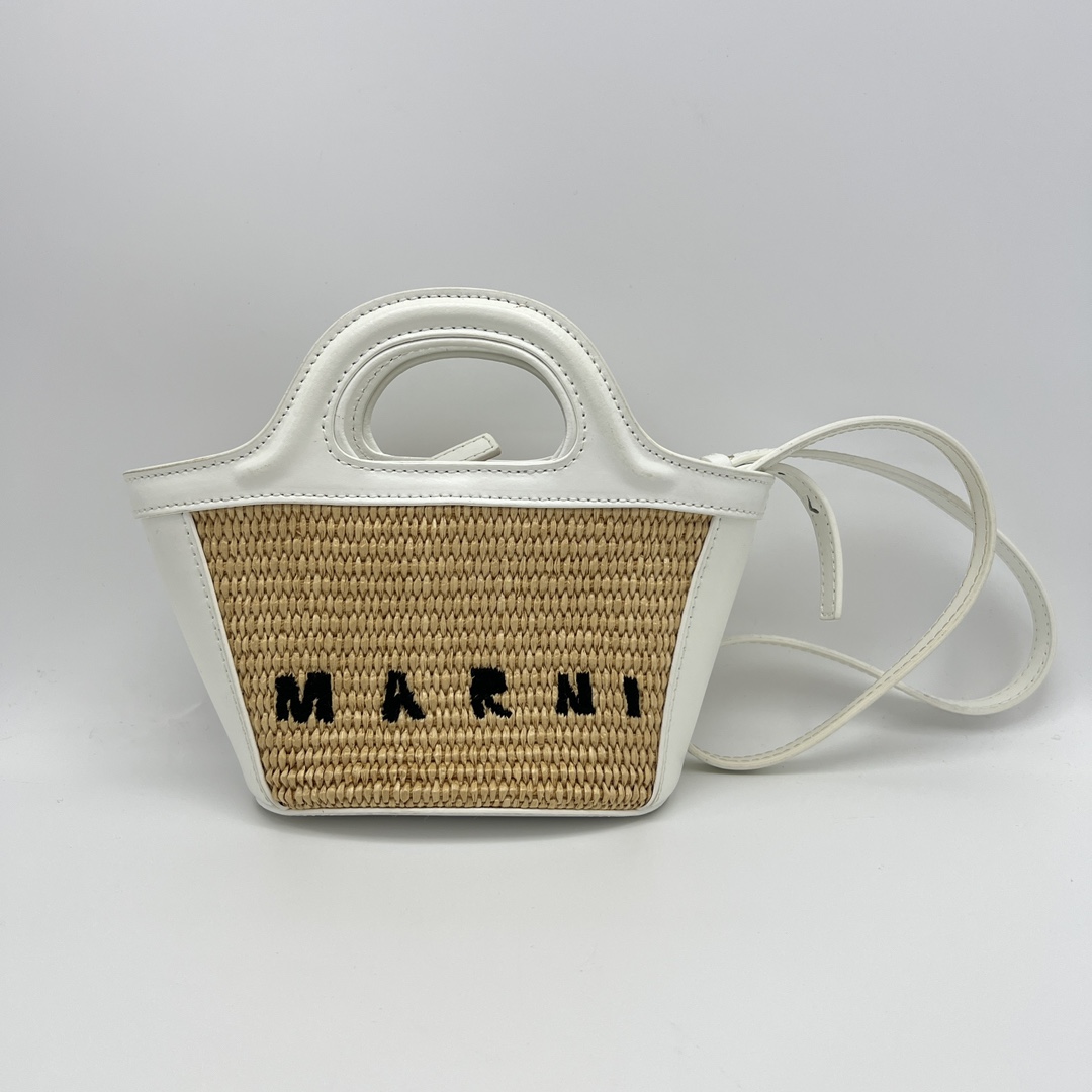 95新 MARNI 白色tropicaliamini编织包 12727
