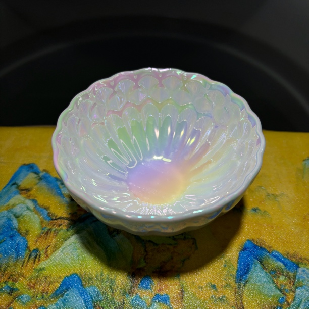 白月光七彩色莲花贝壳茶杯陶瓷高档