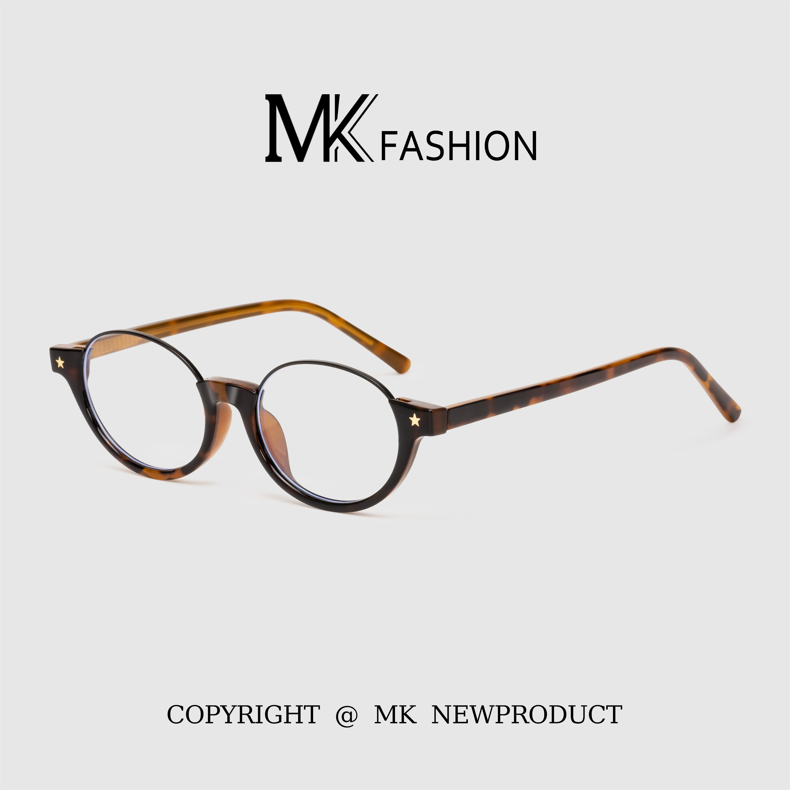 复古椭圆玳瑁上半框近视眼镜女书呆子日系防蓝光素颜百搭可配度数