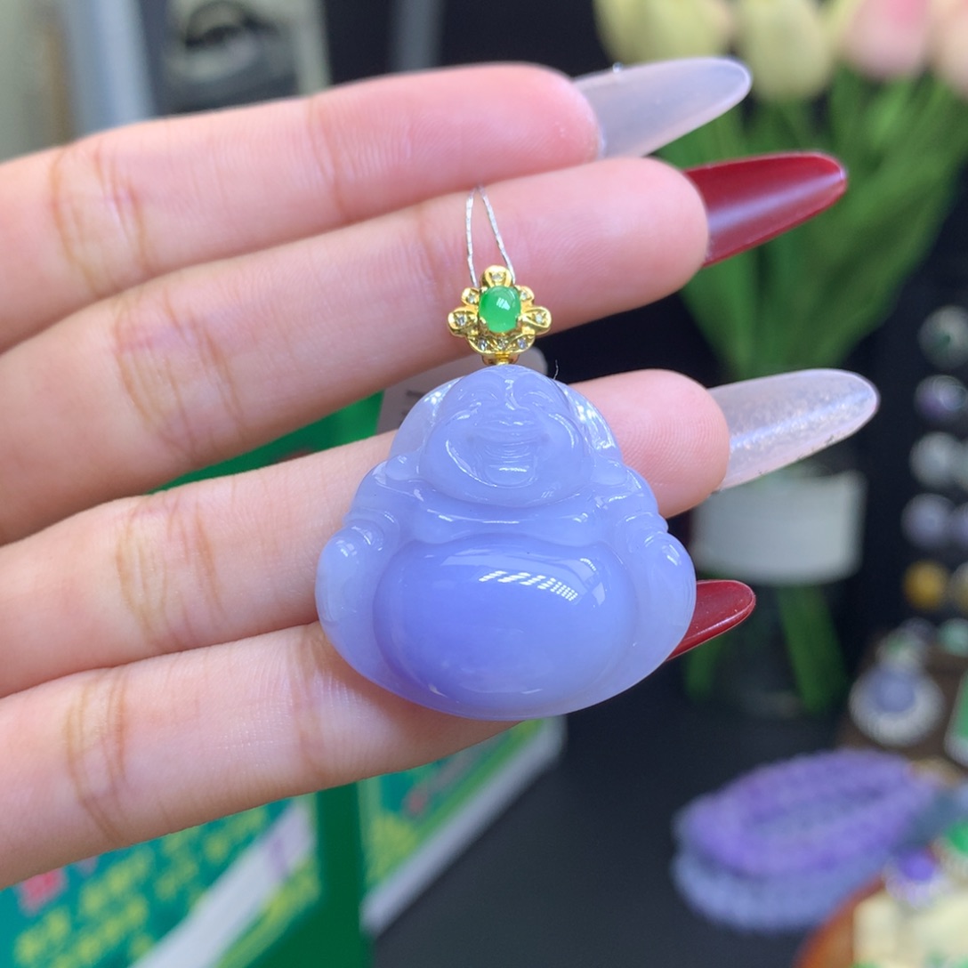翡翠颈饰18K金镶嵌天然