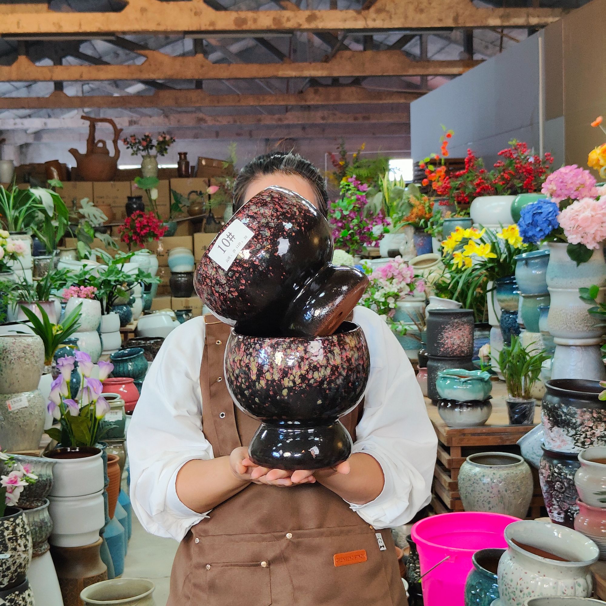 10#宜兴源产地 厂家直销 批发 紫砂花盆 高20cm 口19cm 3.81kg