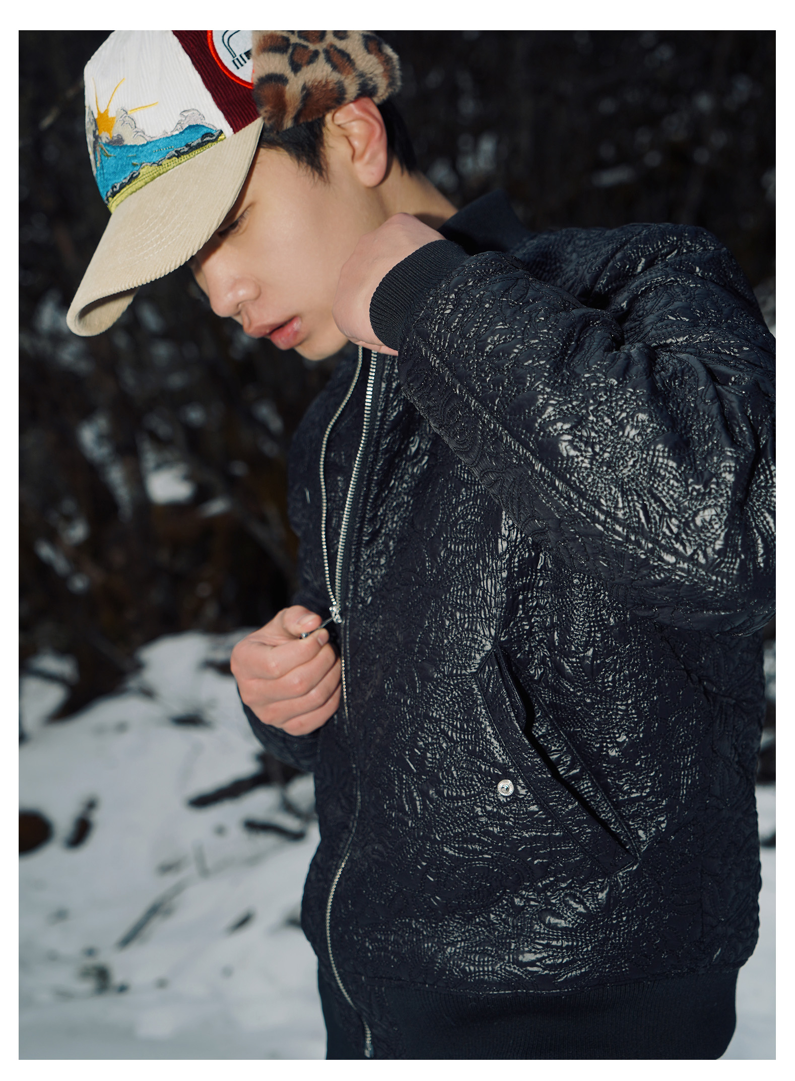 CEDM/CARPEDIEM 2025冬季提花刺绣花样bomber飞行夹克MA1棉服外套