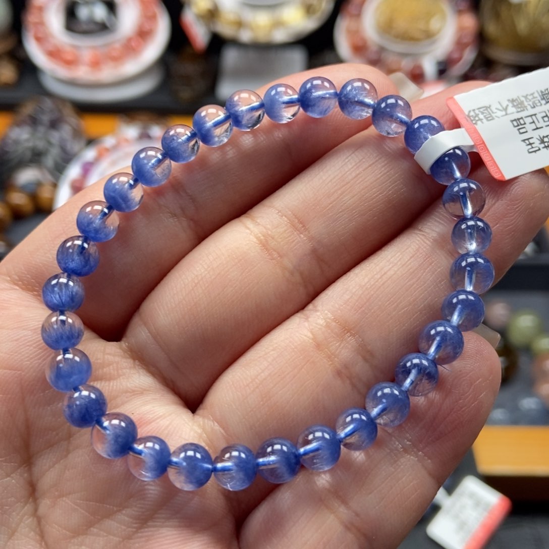 水晶蓝发晶手链5.6毫米未镶嵌