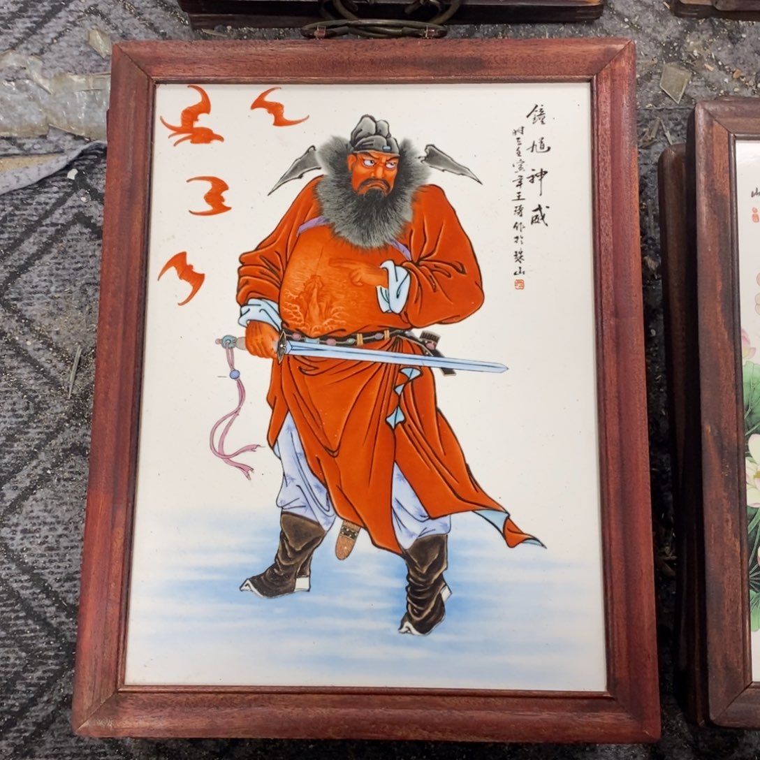 瓷片37*28 景德镇瓷板画柴窑烧制