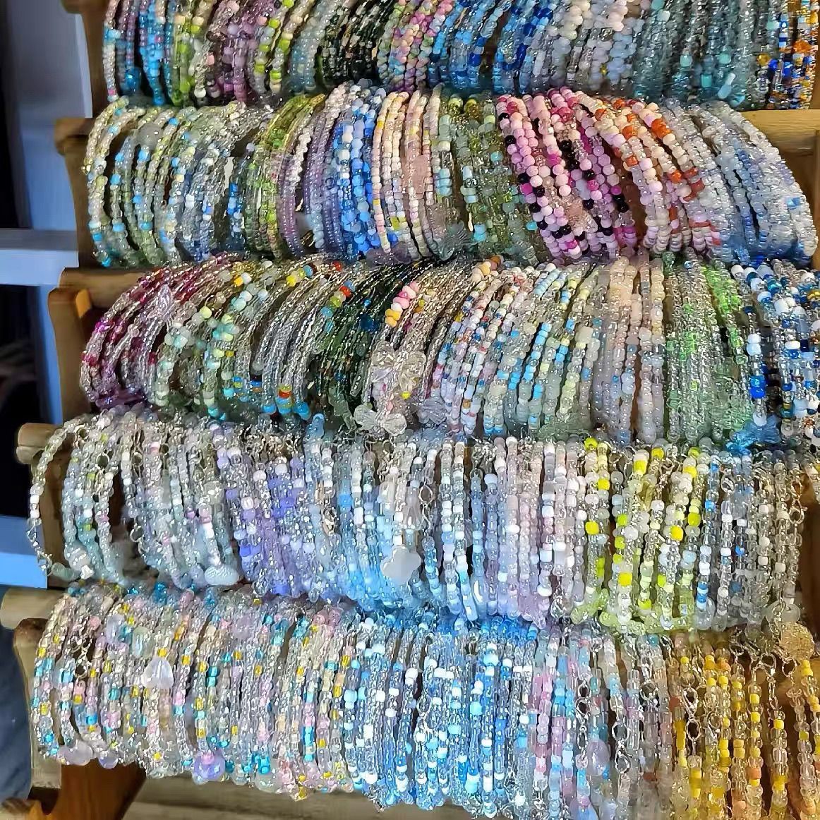 仿水晶手链 趣味米珠手串对对碰