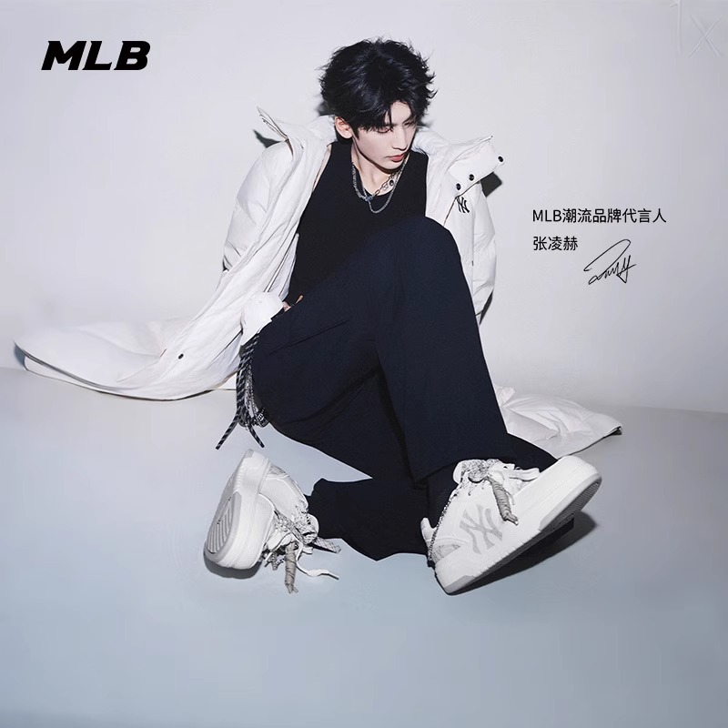 MLB官方 张凌赫同款男女韩系复古老花增高学长鞋25秋冬M26NSXM05