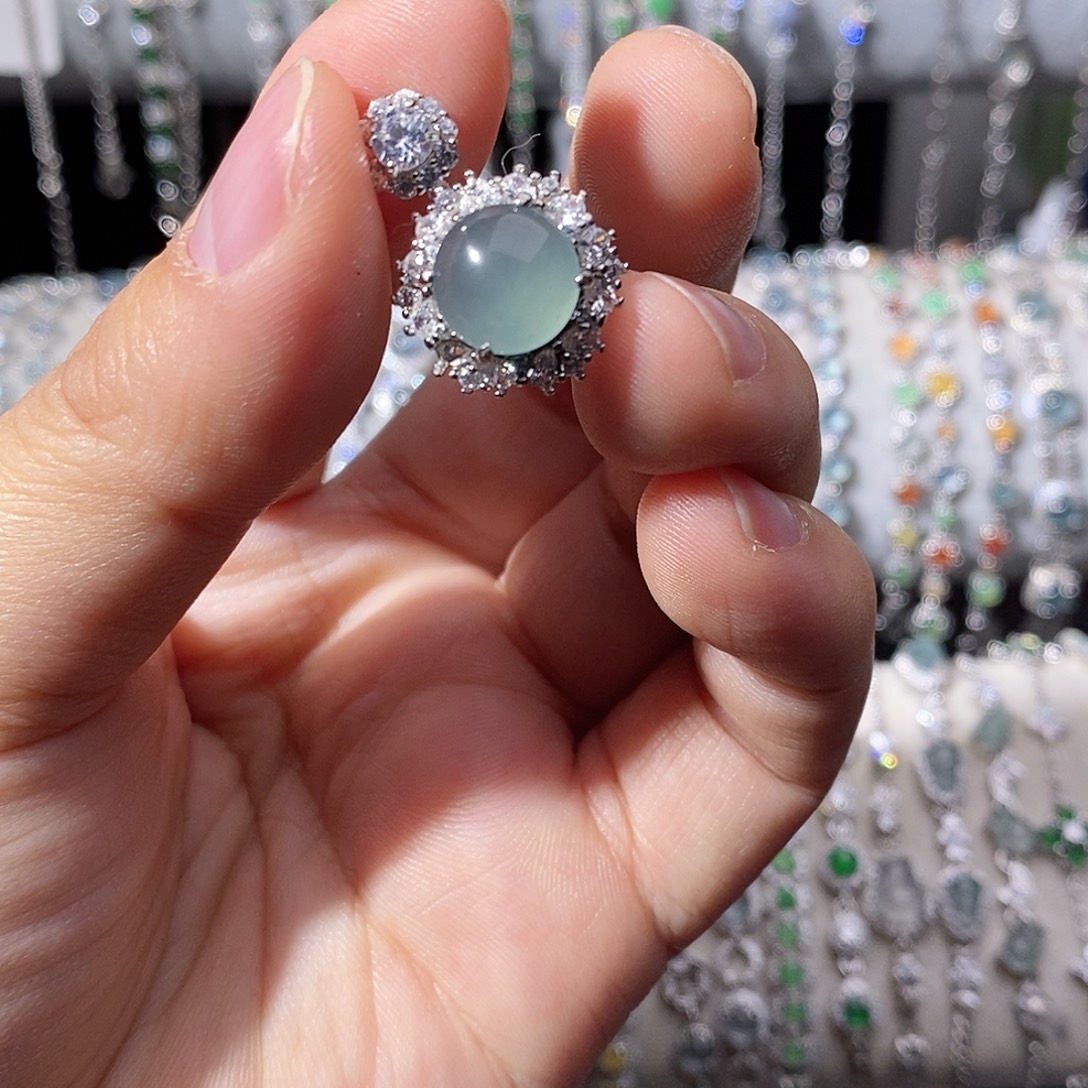 翡翠银S925镶嵌颈饰