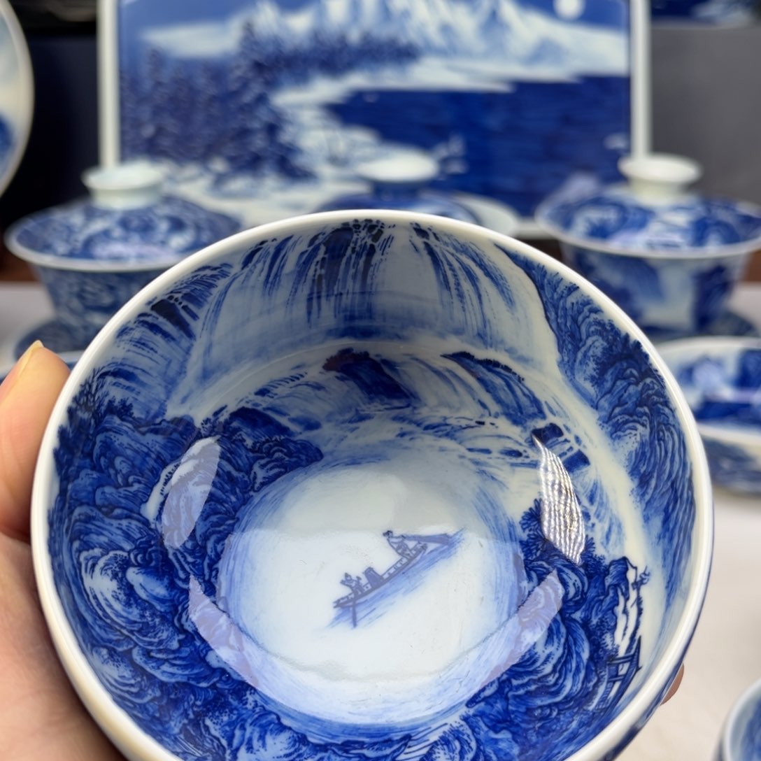 茶*间山水主人杯小锡斑