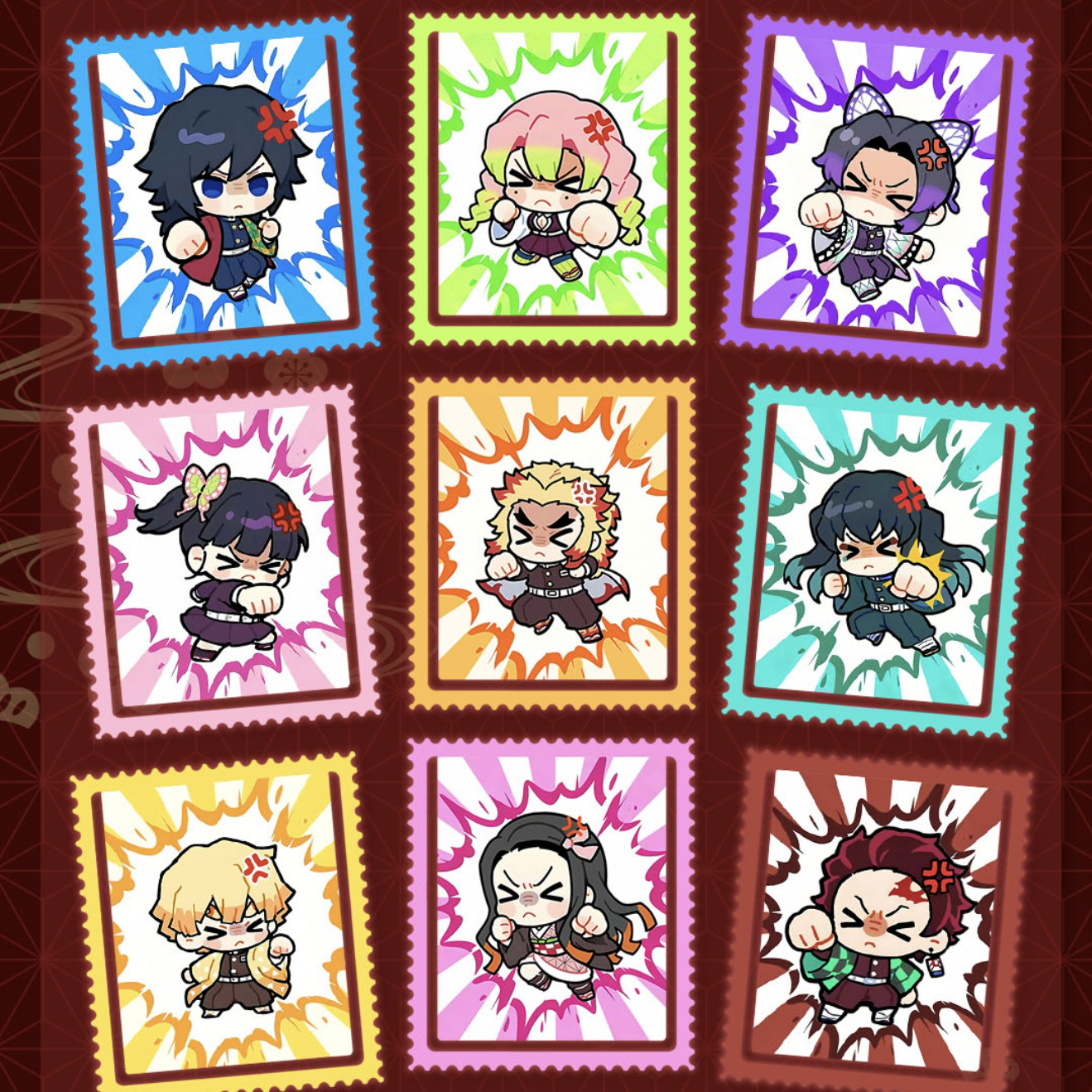 【疯狂自推车Puls】鬼灭之刃 金属邮票盲盒书签动漫谷子二创周边