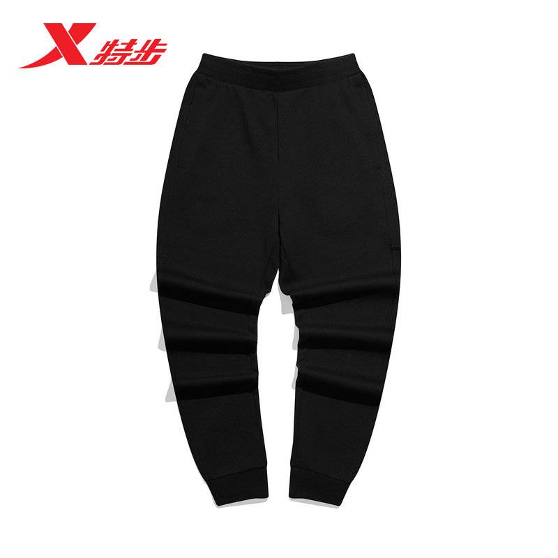 XTEP/特步春季男子针织长裤保暖加绒束脚休闲裤宽松979429630436