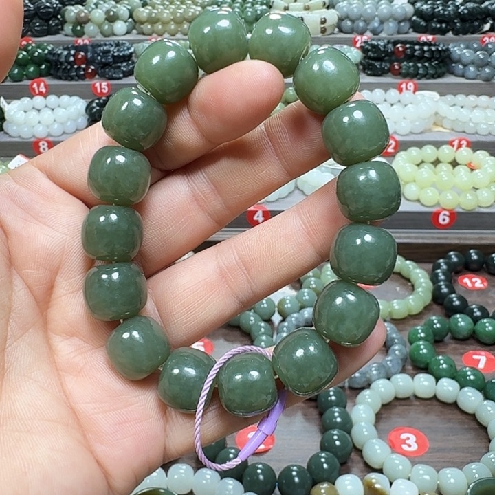 未镶嵌手链和田玉新疆若羌青黄口料老型卡14