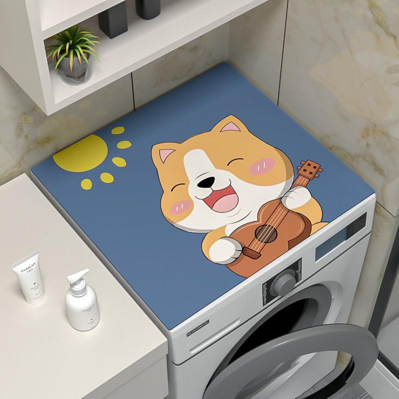 【60*60cm】硅藻泥洗衣机盖垫吸水防污速干垫可爱卡通防晒冰箱垫