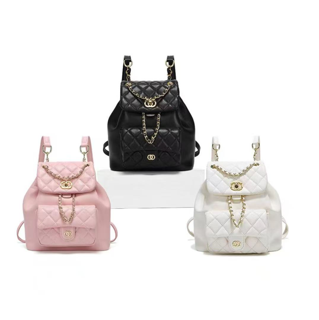 duma青蛙 双肩包 新款香风菱格链条包L240718  G