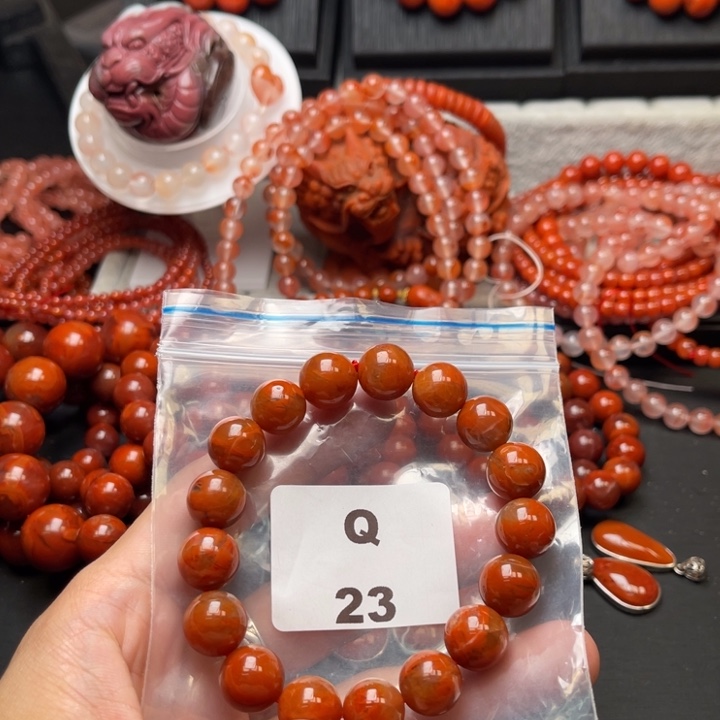 南红玛瑙未镶嵌多样性发货默认微瑕称重12mm