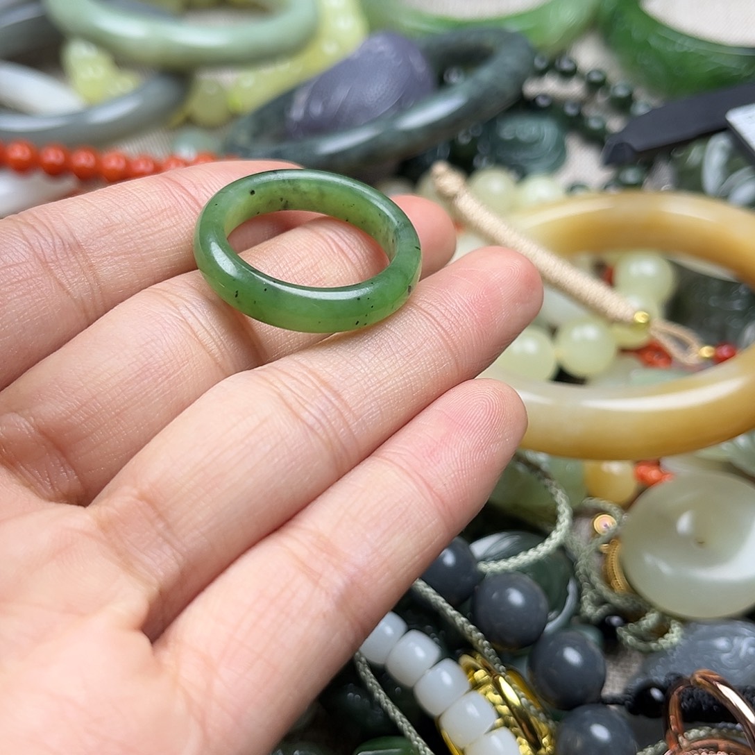 和田玉（碧玉）未镶嵌戒圈20➕