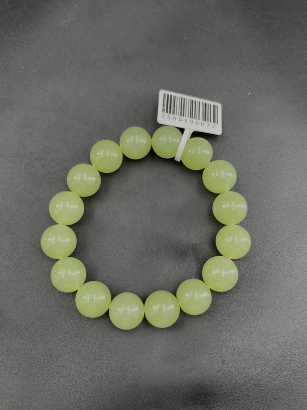 天然和田玉黄口手串卡12带冰底