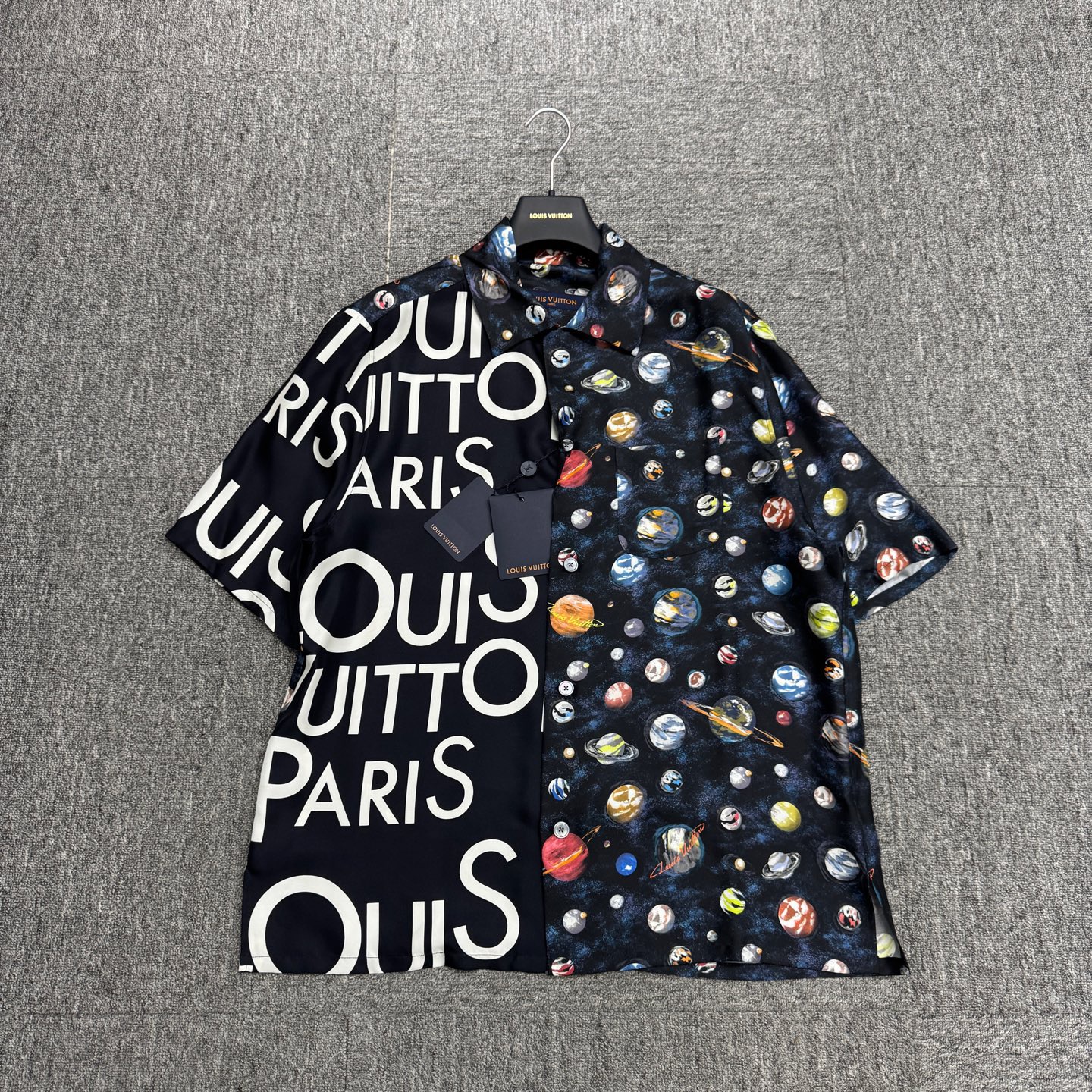 未使用 LouisVuitton/路易威登 星空桑蚕丝短袖衬衫/18880/xl码