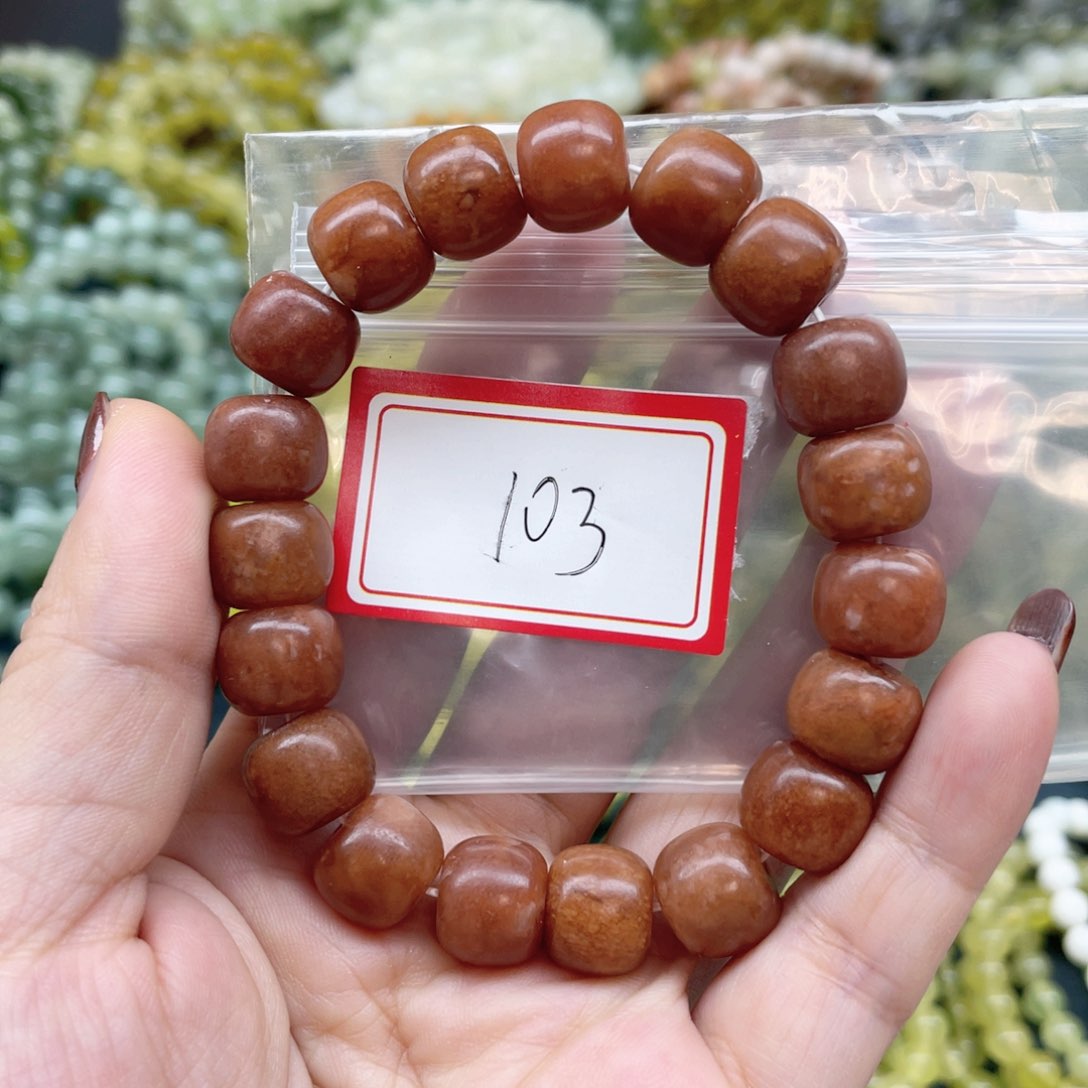 未镶嵌蛇纹石玉手串?***?