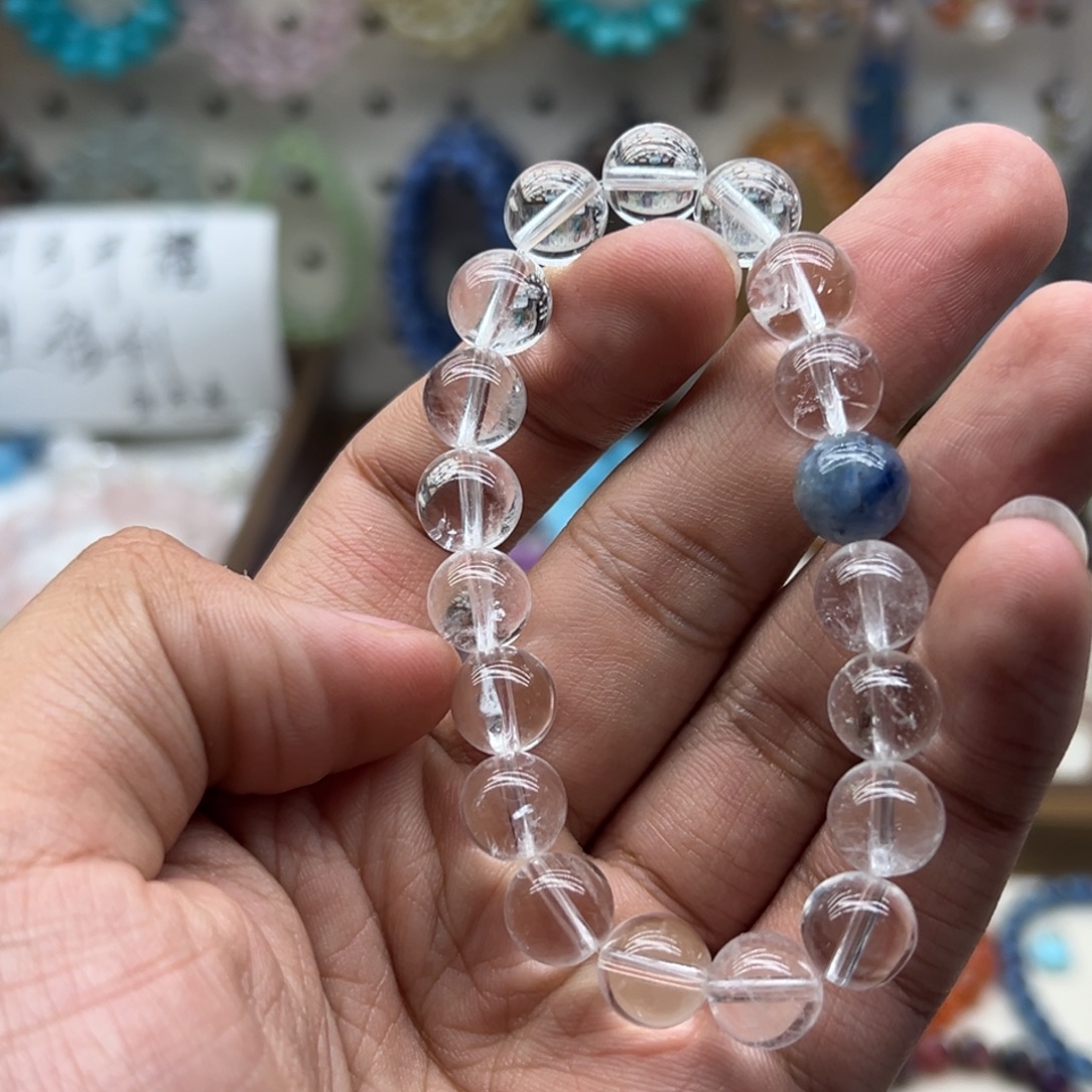 未镶嵌水晶手链白水晶蓝晶石