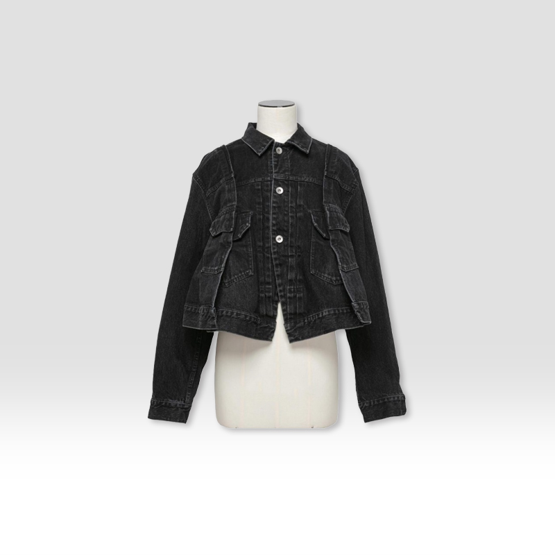 原厂孤品特价清！三纽扣翻领拼接牛仔外套 R617