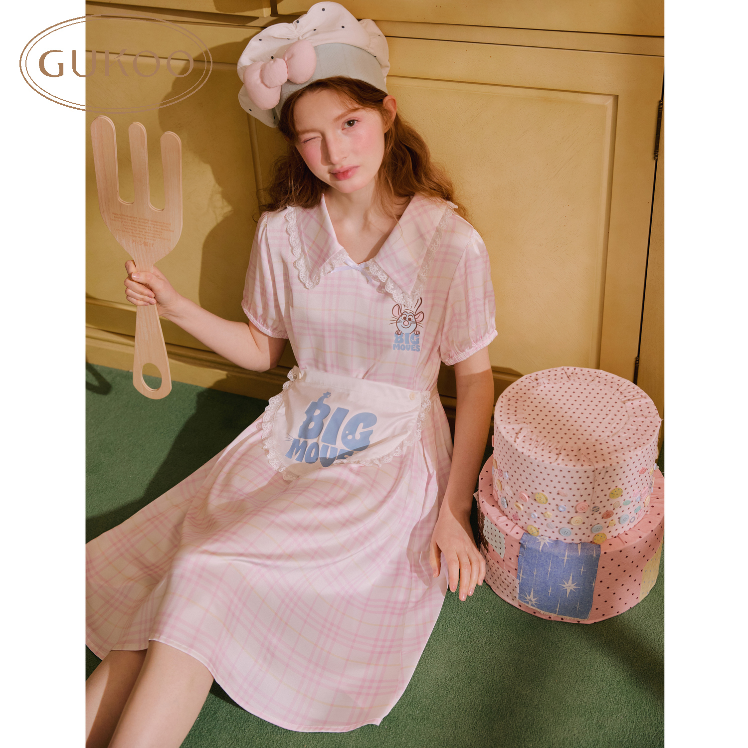 Gukoo果壳26新款迪士尼料理鼠王联名甜美少女居家睡裙