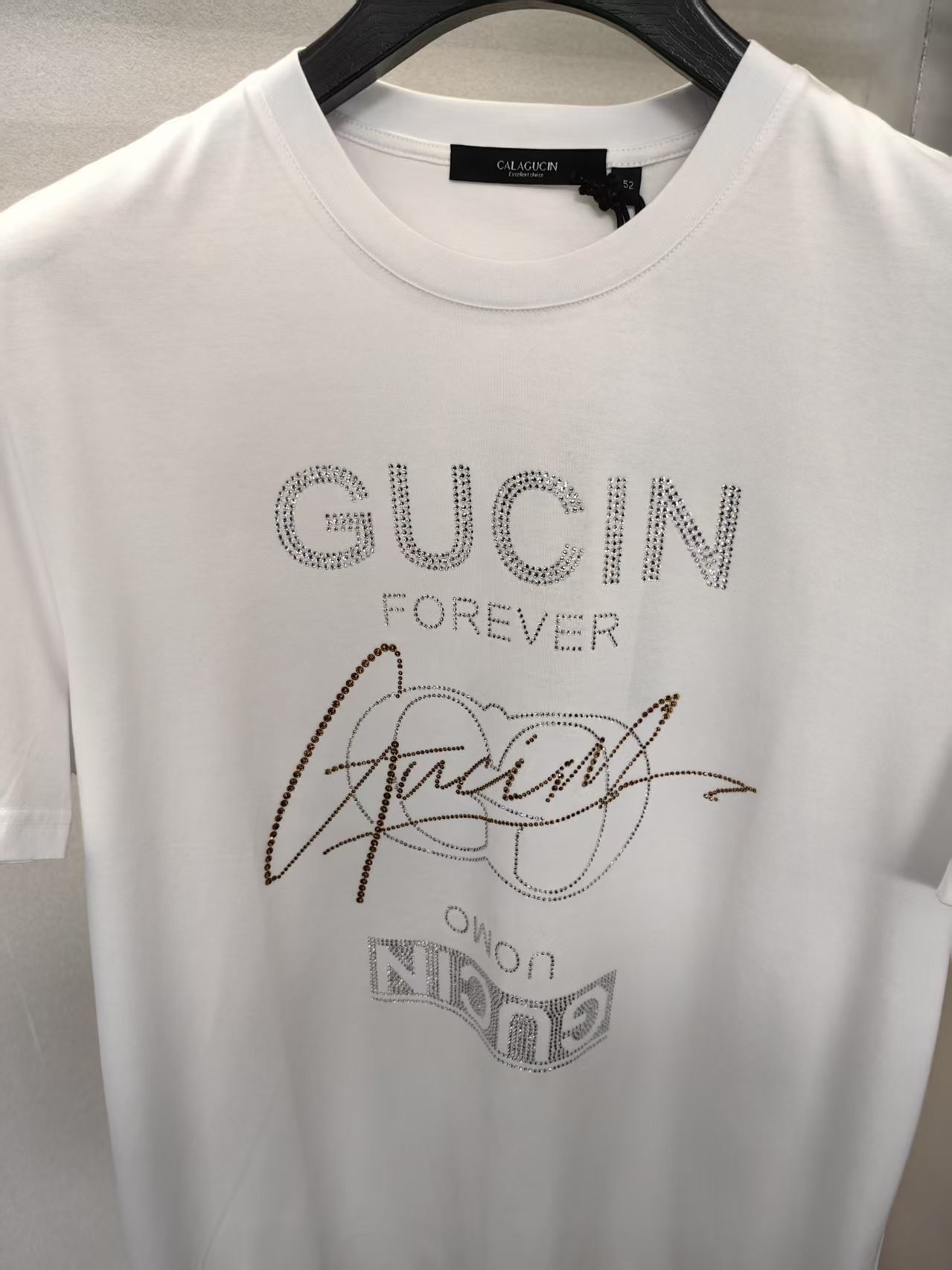 25夏季男士轻奢卡里亚尼白色体恤衫1107