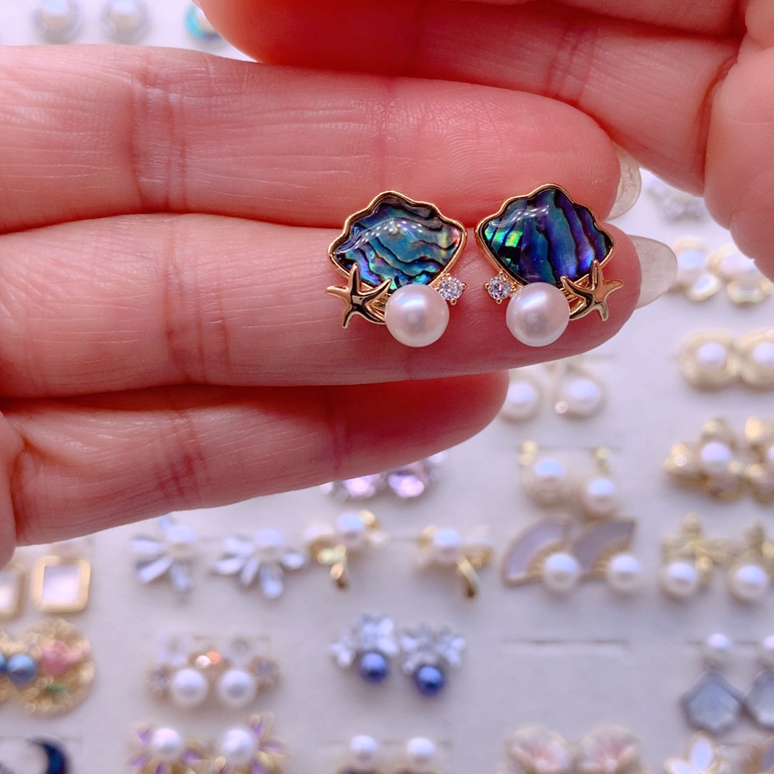 淡水珍珠耳饰合金