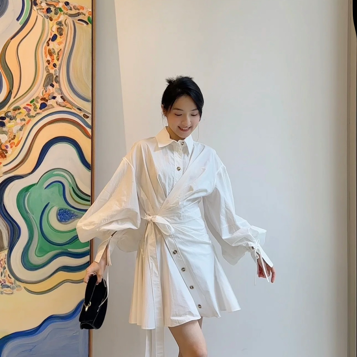 26早春新款不规则中短款连衣裙