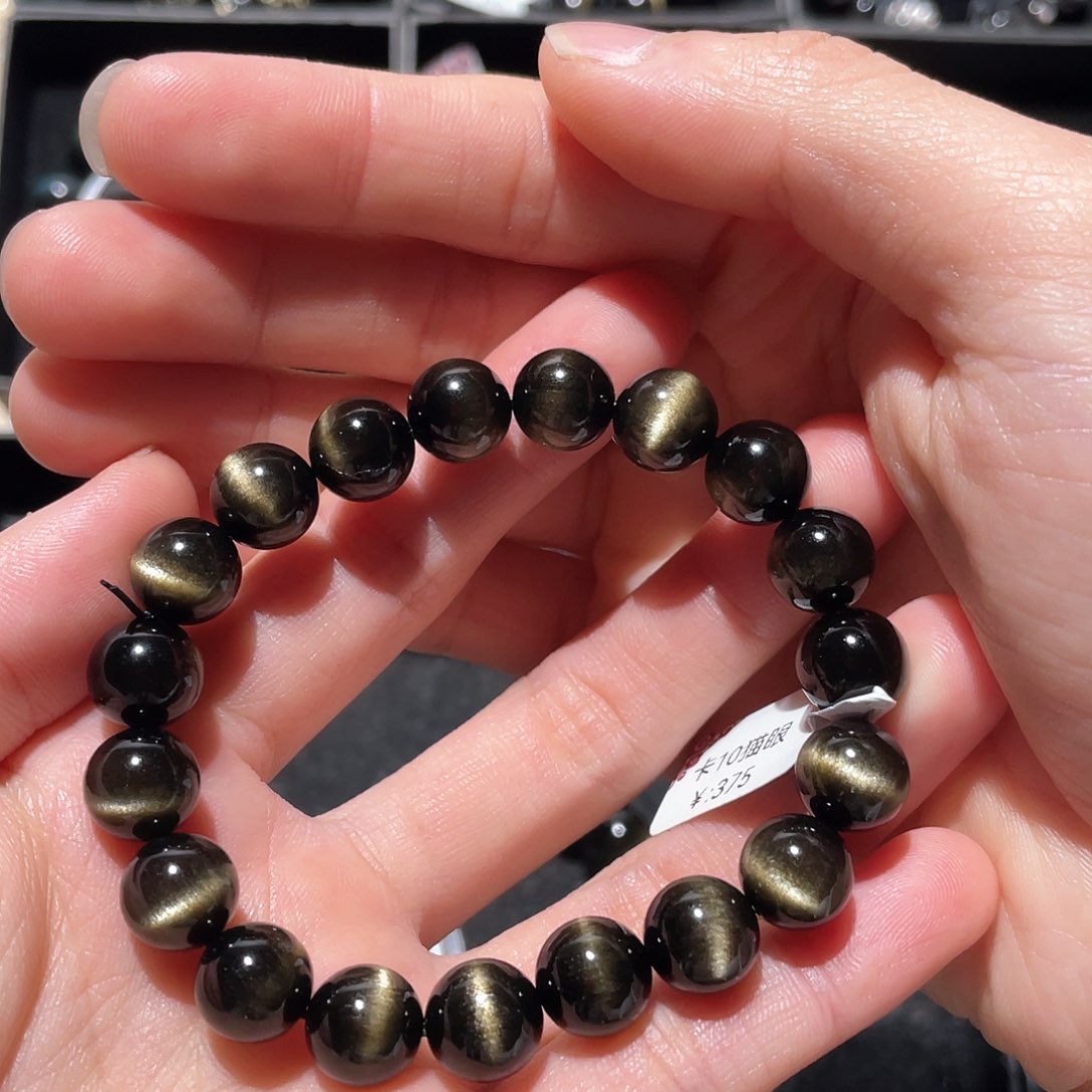 黑曜岩未镶嵌手链初*