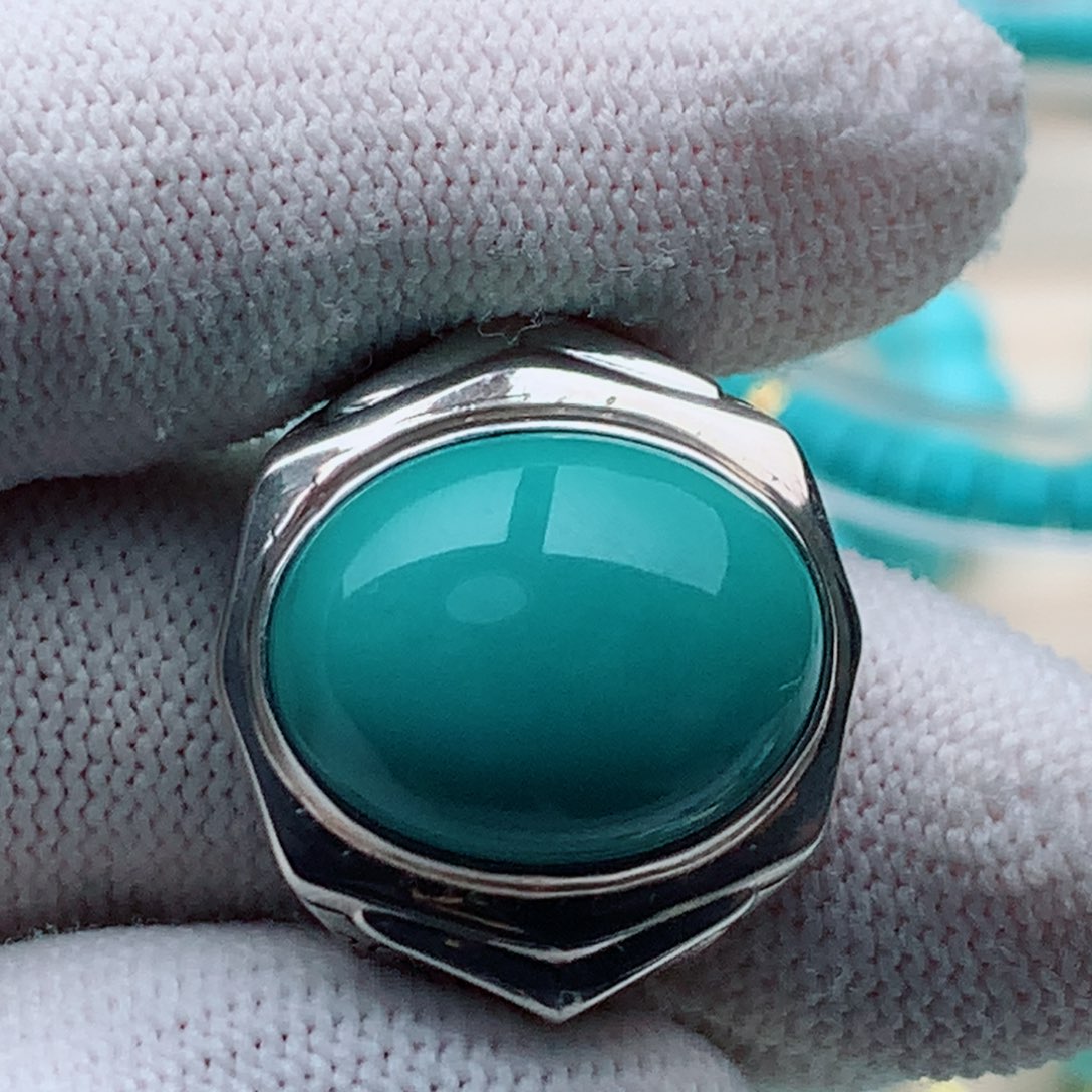 绿松石颈饰银S925镶嵌