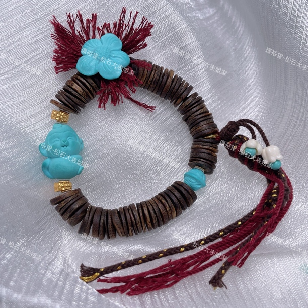 【松石大表姐家】湖北小众珠宝真原矿绿松石复古设计款手串