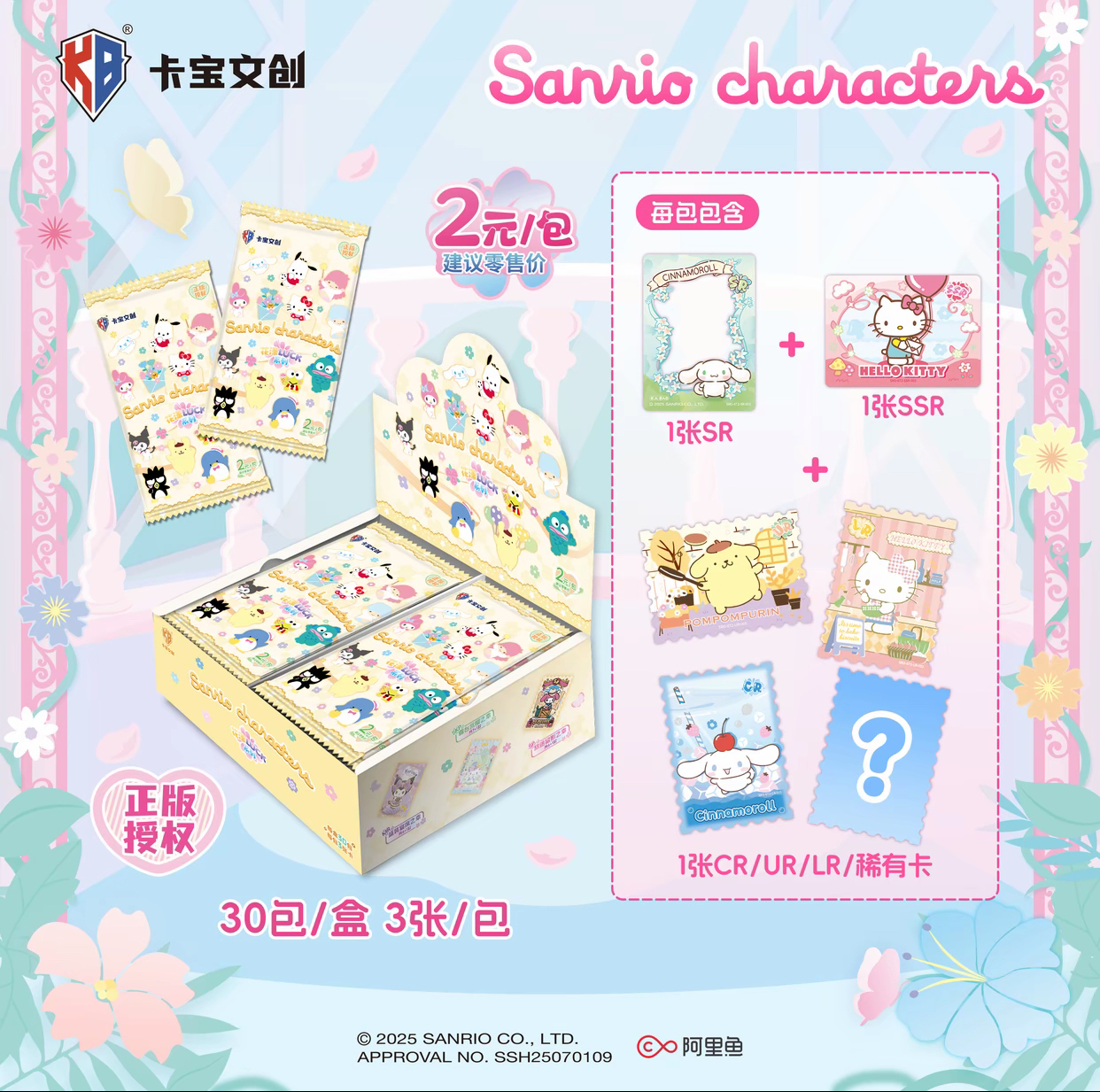 【卡位刺盒】卡宝文创 三丽鸥家族 拍立得卡花漾luck第六弹 2元包