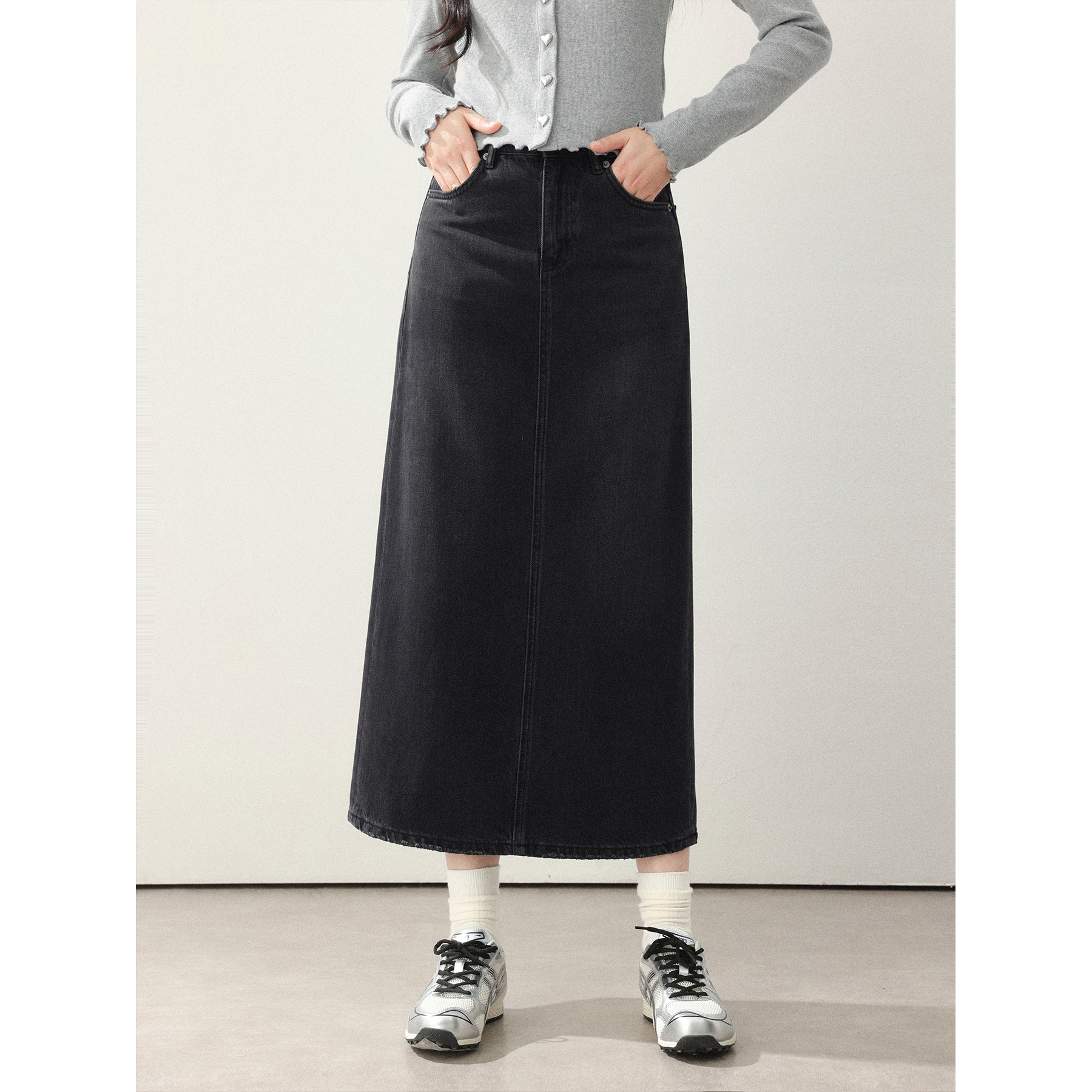 爱蔷薇秋装牛仔裙胖mm大码显瘦半身裙长款女2025新款裙子GT78210