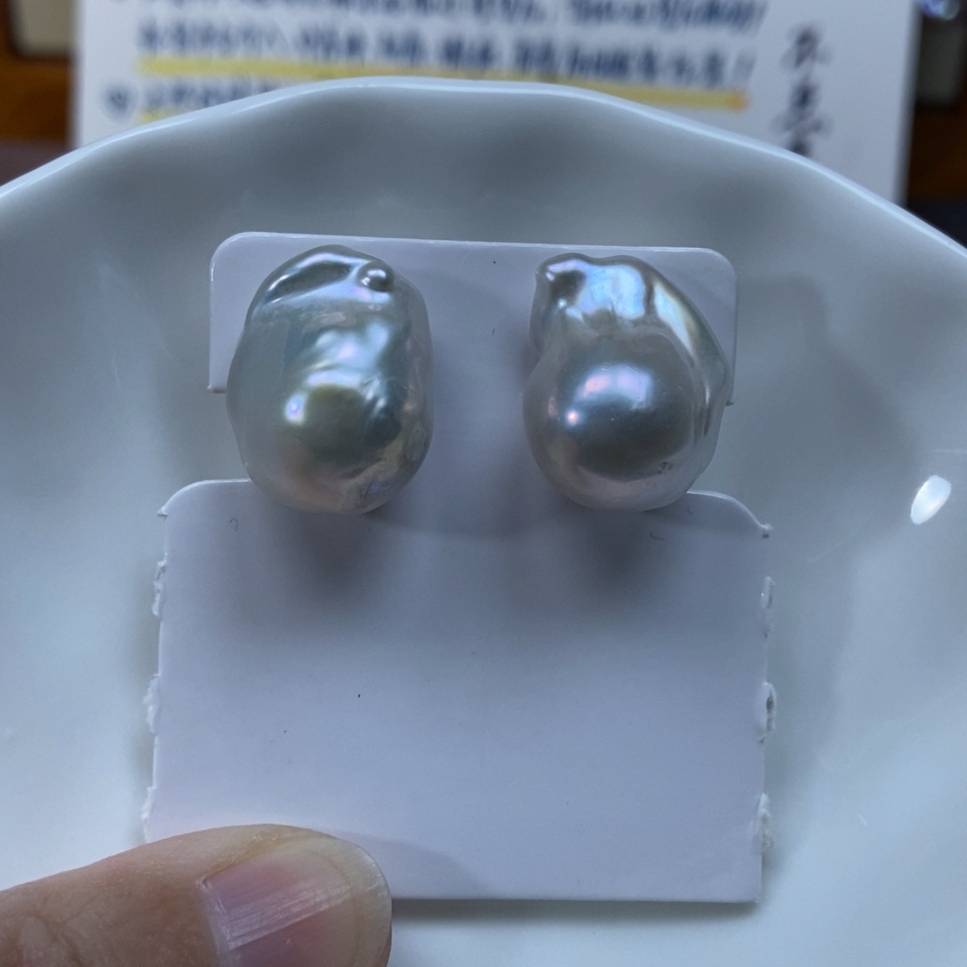 淡水珍珠耳钉银S925镶嵌特价243