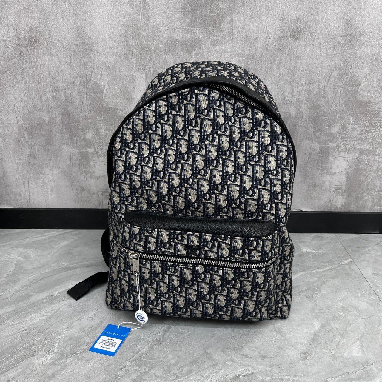 99新 DIOR/迪奥 Rider 蓝色老花双肩包 98新 XT888117