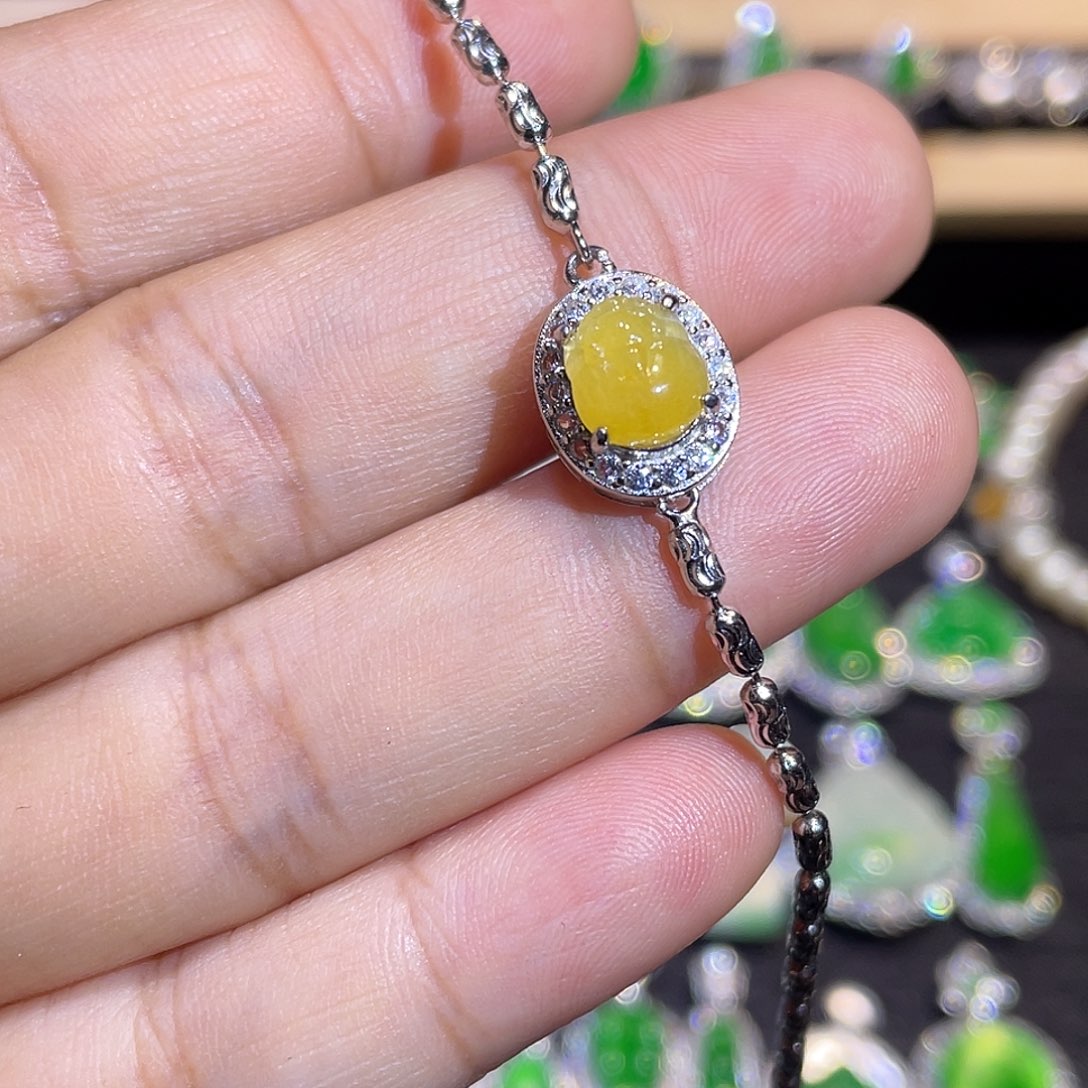 翡翠银S925镶嵌手链