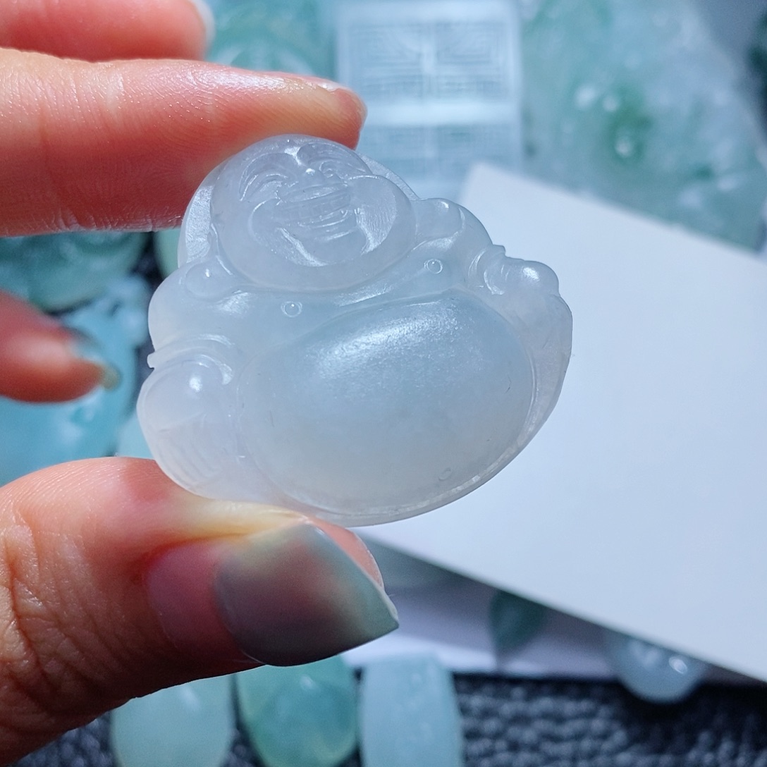 定制翡翠未镶嵌毛货付款后确认抛光