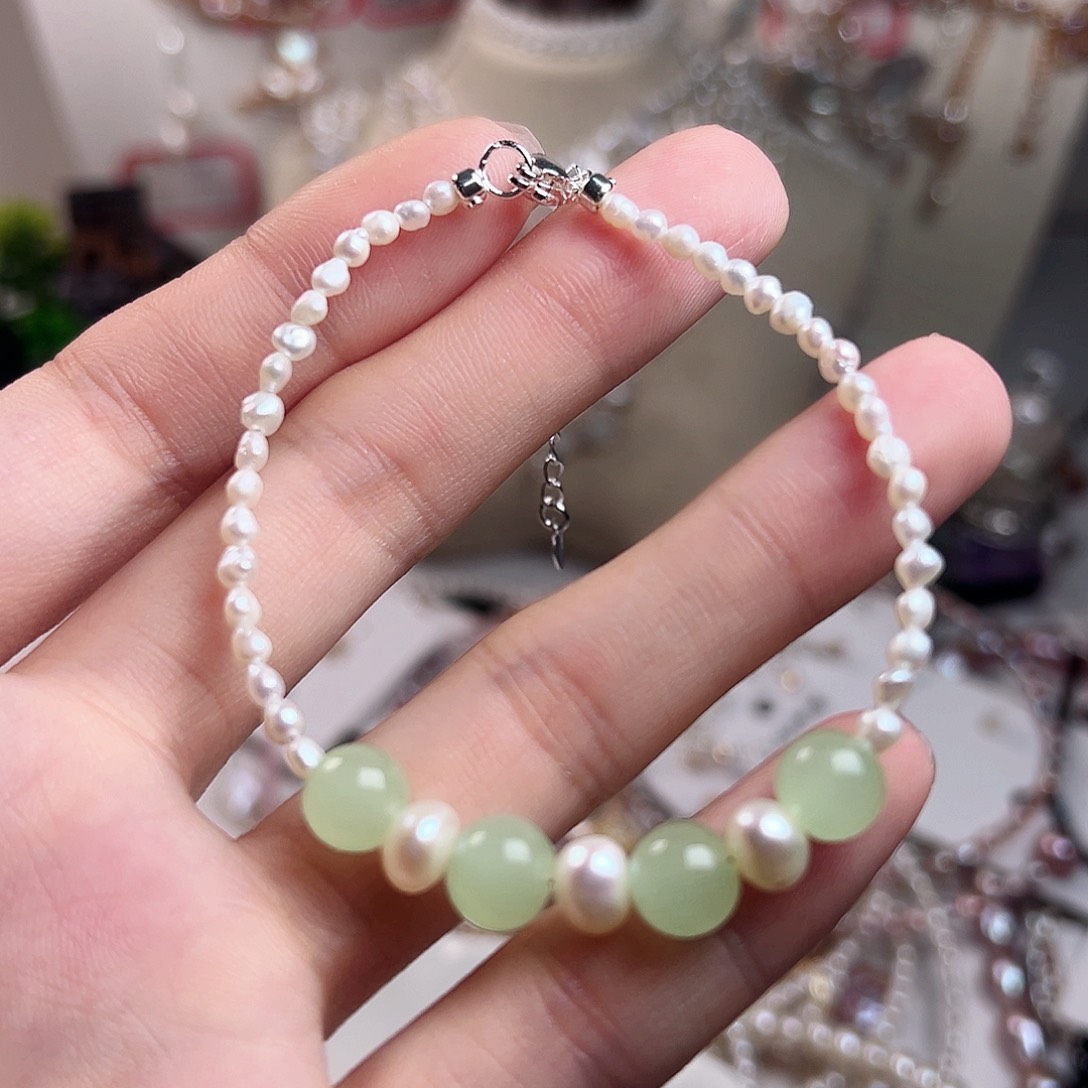 淡水珍珠银S925镶嵌颈饰