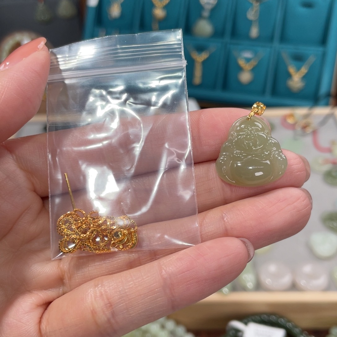 和田玉银S925镶嵌吊坠(赠链)“****”