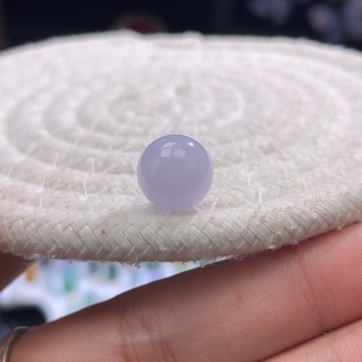 散珠翡翠粉紫圆珠卡11.4mm