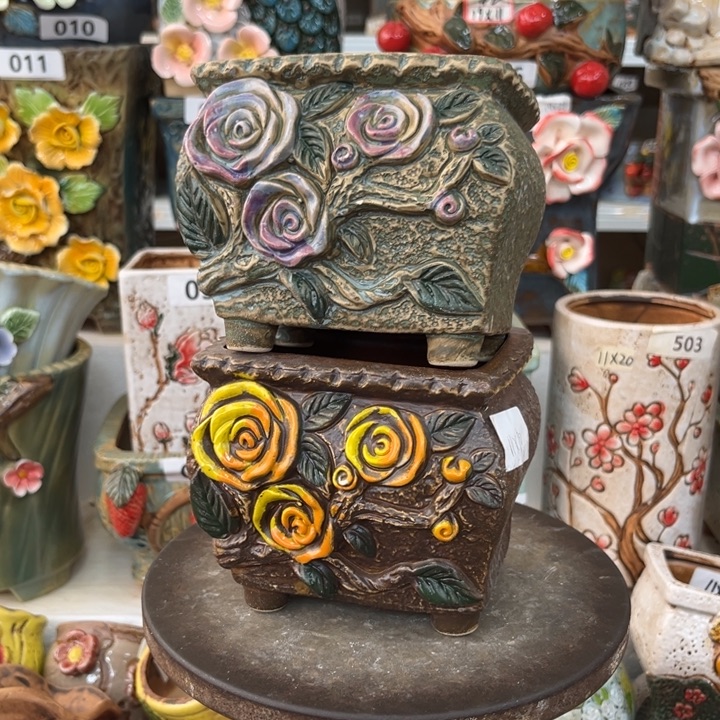 紫砂花盆粗陶材质多肉花盆